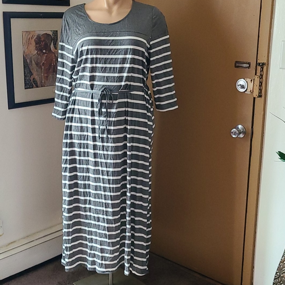 Long Sleeve Striped Maxi Dress